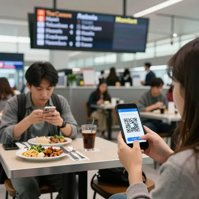 Restoran di Bandara & Pemesanan Melalui QR untuk Pengunjung** (Ini adalah terjemahan yang paling umum dan langsung)