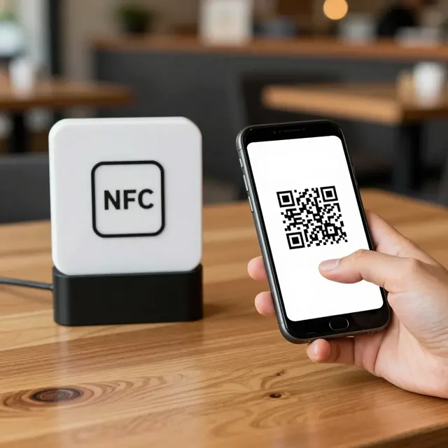 Kombiner NFC og QR-koder for problemfri bestilling i restauranter.